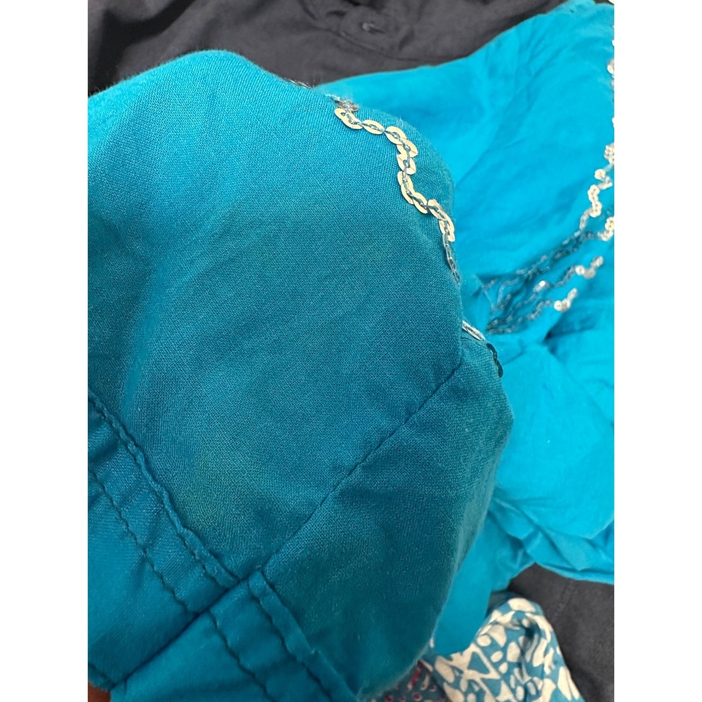 Uniti Casuals Tunic Top Sequined Long Sleeve Patterned Blue XL New w/defects - Picture 7 of 10